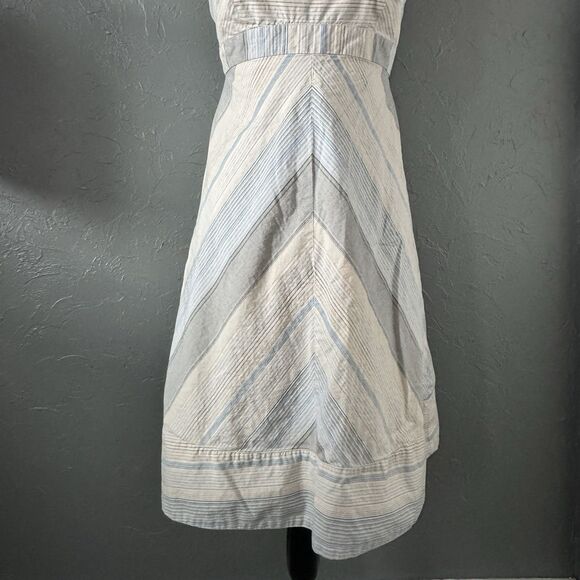 GAP  Striped Lined Boho Coastal Strapless Midi Dress  6 Y2K Summer  Elegance - Picture 4 of 9